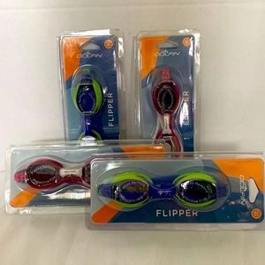 Dolfin Flipper Goggles Anti Fog Lenses Junior Teen Kids 4+ Swimming. 4 pack